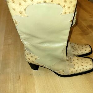 Via Spiga ostrich leather boots